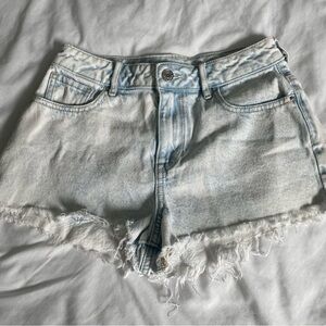 High rise festival denim shorts